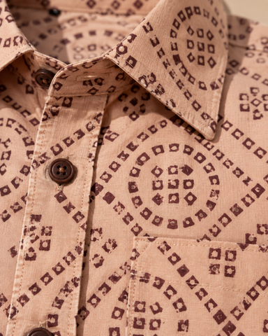 Off White Bandhej Print Shirt for Men
