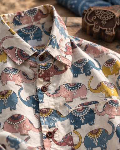 Kartikeya Jaipur Full Sleeve Elephant Print Men's Shirt