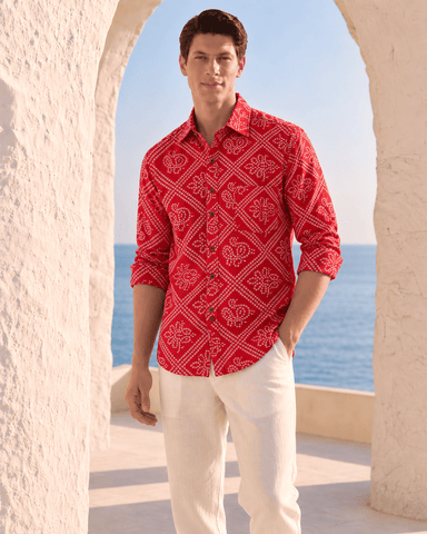Paprika Bandhej Roka Shirt – Full Sleeve Cotton As seen on Anshuman Jha at Cannes 2026