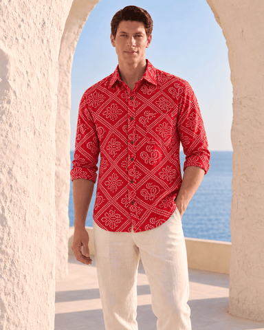 Paprika Bandhej Roka Shirt – Full Sleeve Cotton As seen on Anshuman Jha at Cannes 2026