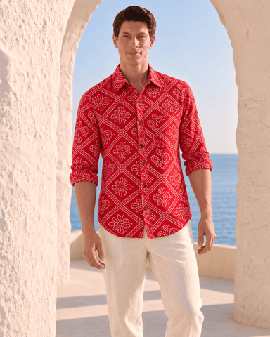 Paprika Bandhej Roka Shirt – Full Sleeve Cotton As seen on Anshuman Jha at Cannes 2026