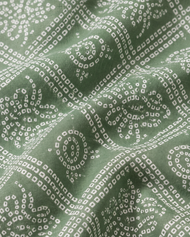 Bandhani Print Camp Shirt Green