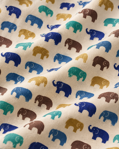 Quirky Elephant Print Camp Collar Shirt