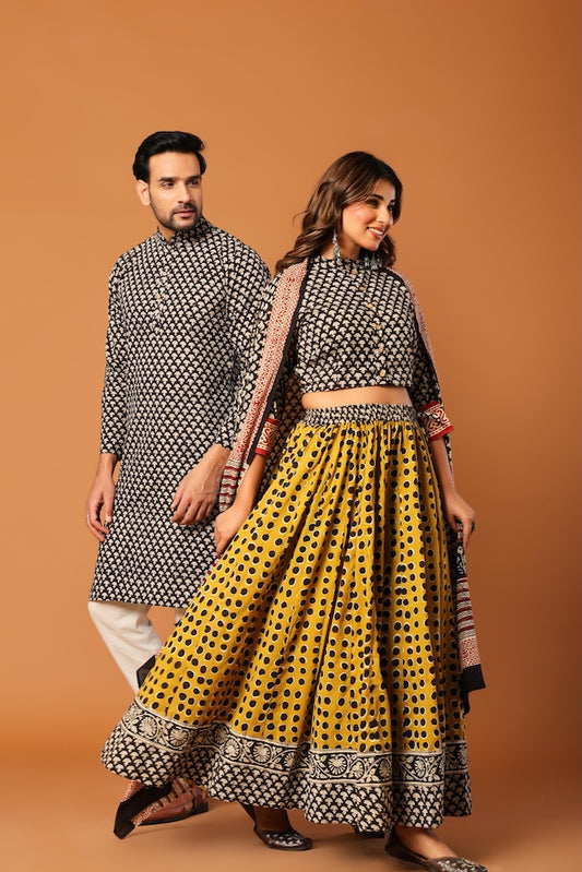 Couple Matching Kurta and Lehenga