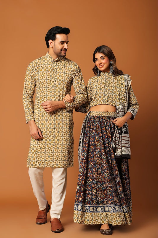 Couple Matching Kurta and Lehenga