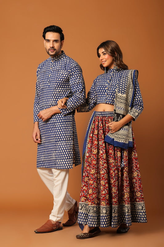 Couple Matching Kurta and Lehenga