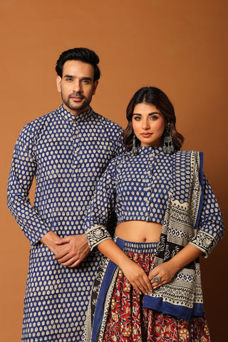 Couple Matching Kurta and Lehenga