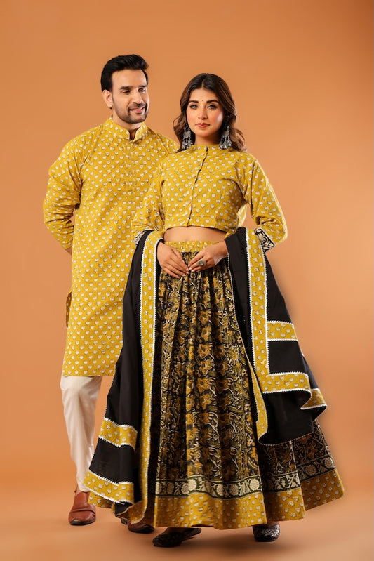 Couple Matching Kurta and Lehenga