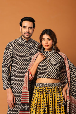 Couple Matching Kurta and Lehenga