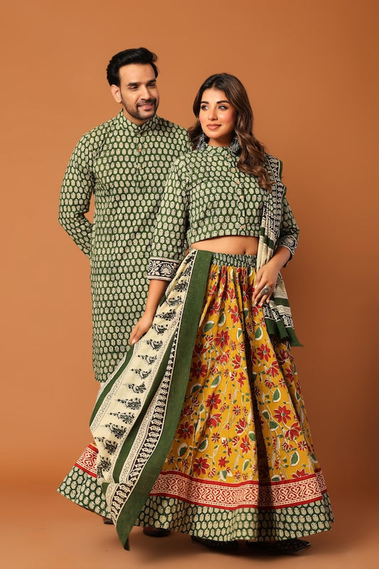Couple Matching Kurta and Lehenga