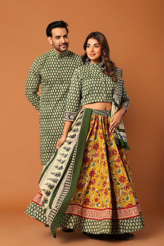 Couple Matching Kurta and Lehenga