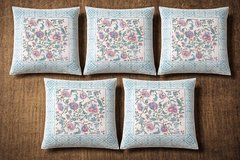 Hand Block Printed 100% Pure Cotton Cushion Covers ( 12*12 )