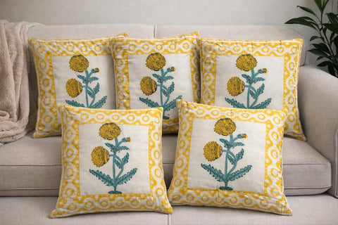 Hand Block Printed 100% Pure Cotton Cushion Covers ( 12*12 )