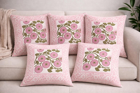 Hand Block Printed 100% Pure Cotton Cushion Covers ( 12*12 )