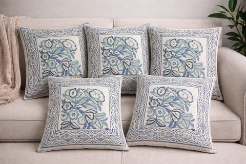 Hand Block Printed 100% Pure Cotton Cushion Covers ( 12*12 )