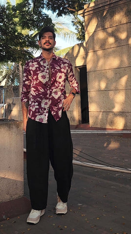 Floral Print Cotton Mens Full Sleeves Shirt X DANNY ADVANI