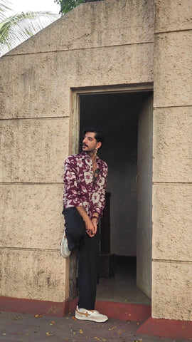 Floral Print Cotton Mens Full Sleeves Shirt X DANNY ADVANI