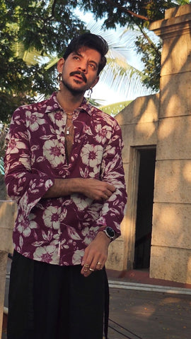 Floral Print Cotton Mens Full Sleeves Shirt X DANNY ADVANI