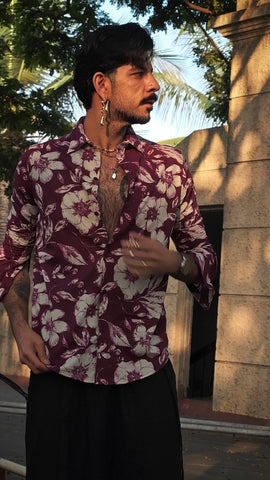 Floral Print Cotton Mens Full Sleeves Shirt X DANNY ADVANI