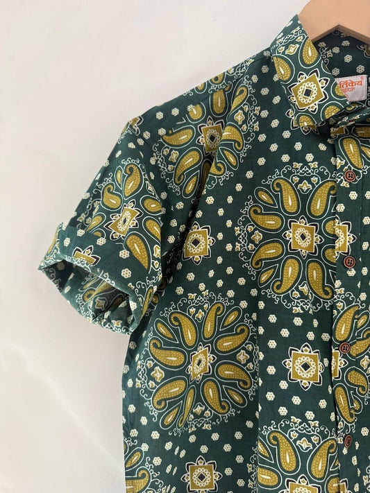 Floral Print Cotton Shirt for Men