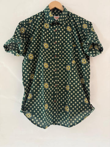 Floral Print Cotton Half Sleeve Shirt for Men