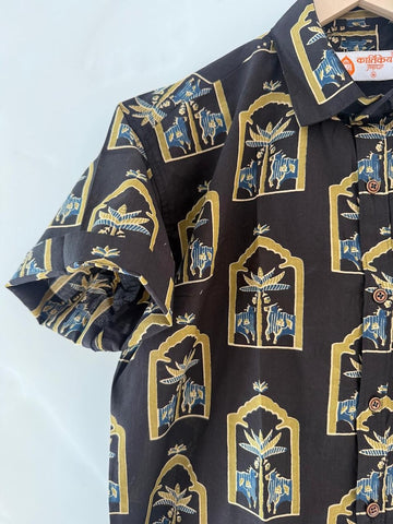 Kartikeya Jaipur Cow Print Cotton Shirt for Men