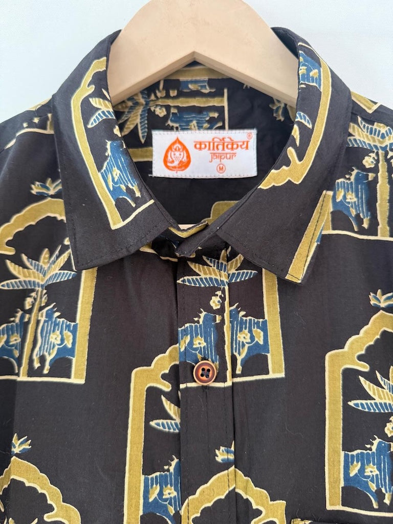 Kartikeya Jaipur Cow Print Cotton Shirt for Men