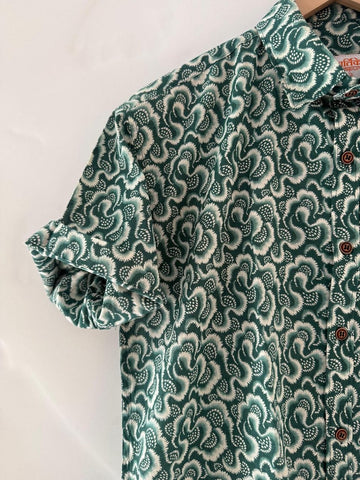 Floral Print Cotton Shirt for Men