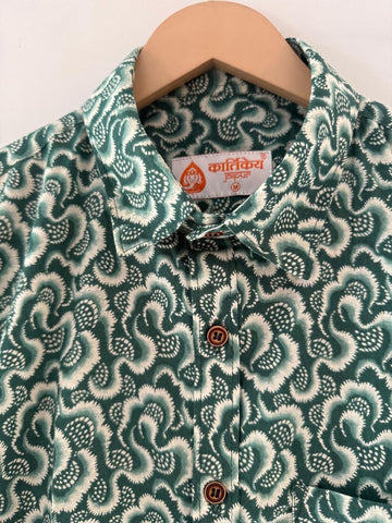 Floral Print Cotton Shirt for Men