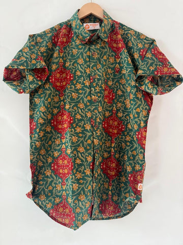 Floral Print Cotton Half Sleeve Shirt for Men
