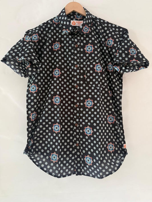 Floral Print Cotton Half Sleeve Shirt for Men