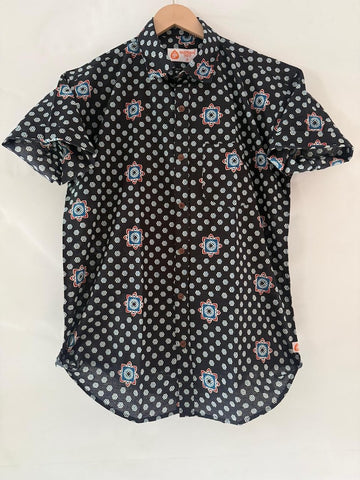 Floral Print Cotton Half Sleeve Shirt for Men