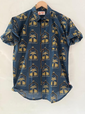 Kartikeya Jaipur Cow Print Cotton Shirt for Men