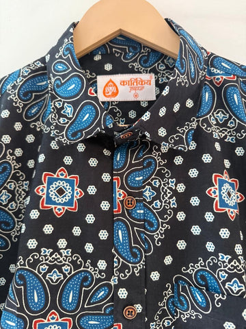 Kalamkari Print Half Sleeve Cotton Shirt for Men