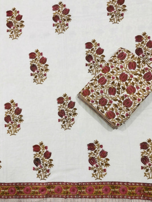 Hand Block Printed Single Bed Dohar Reversible - Pair