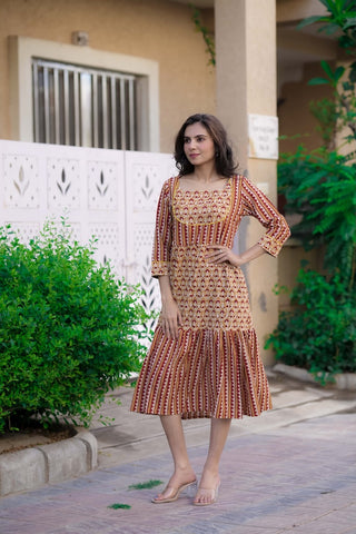 Handblock Printed cotton one piece