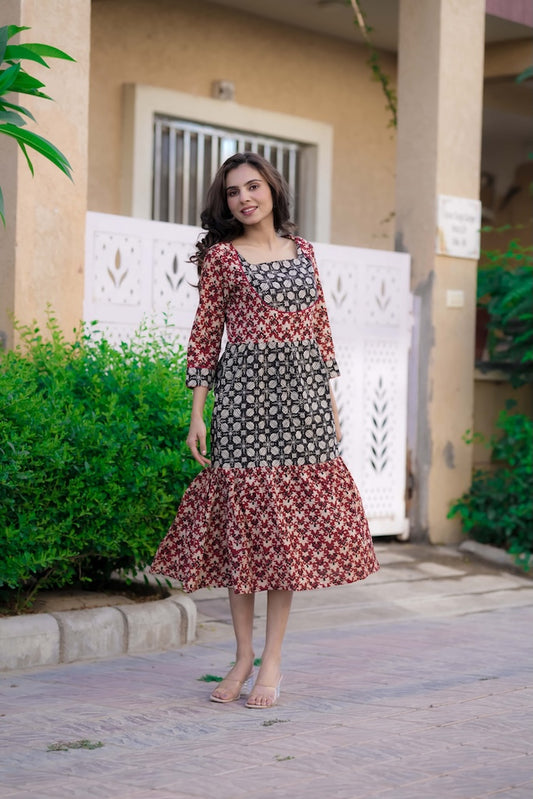 Handblock Printed cotton one piece