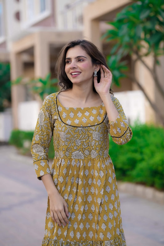 Handblock Printed cotton one piece