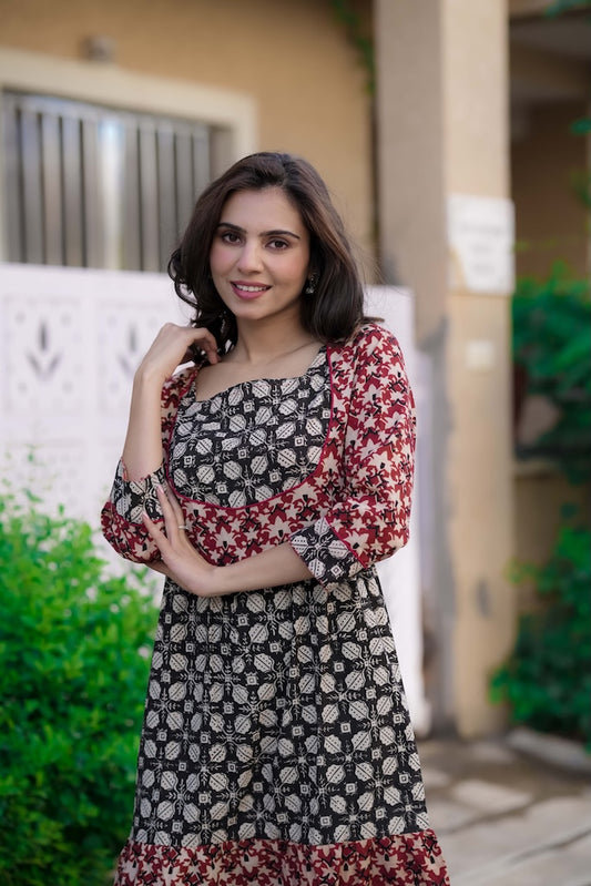 Handblock Printed cotton one piece