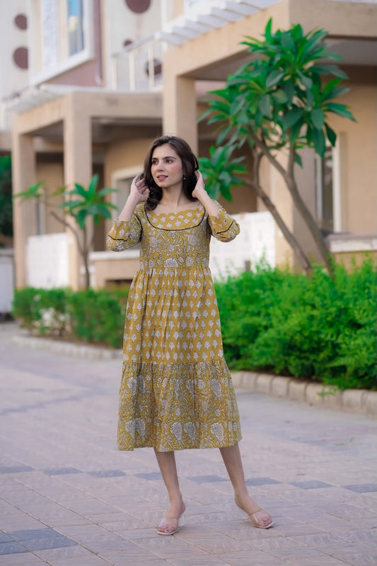 Handblock Printed cotton one piece