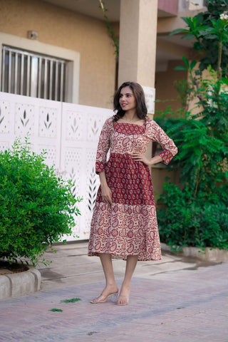 Handblock Printed cotton one piece