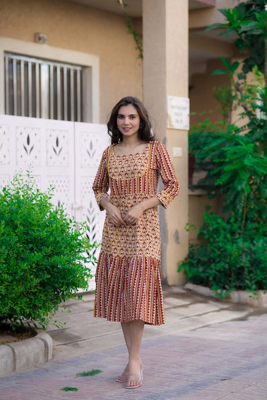 Handblock Printed cotton one piece