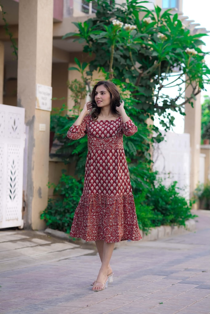 Handblock Printed cotton one piece