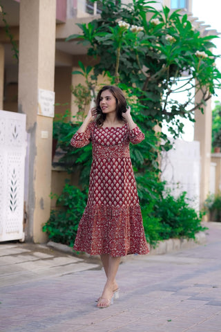 Handblock Printed cotton one piece
