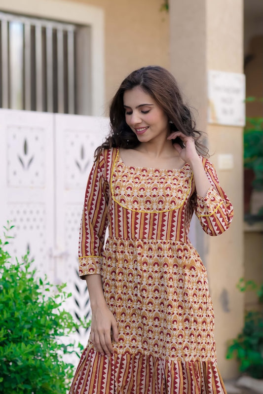 Handblock Printed cotton one piece