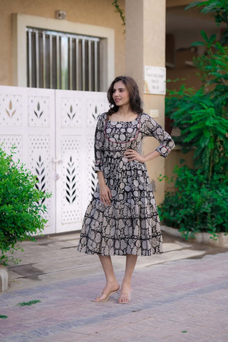 Handblock Printed cotton one piece