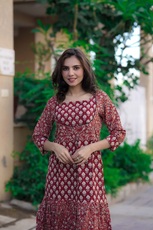 Handblock Printed cotton one piece