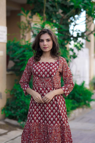 Handblock Printed cotton one piece
