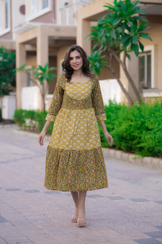 Handblock Printed cotton one piece