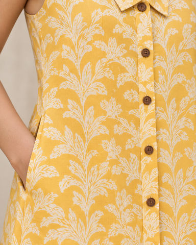 Handcrafted Long Cotton Shirt Dress for Women